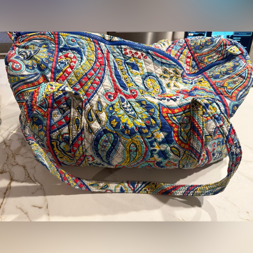 Vera Bradley Quilted Paisley Duffel Travel Bag Blue Multicolor ❤️💙💚💛🩵